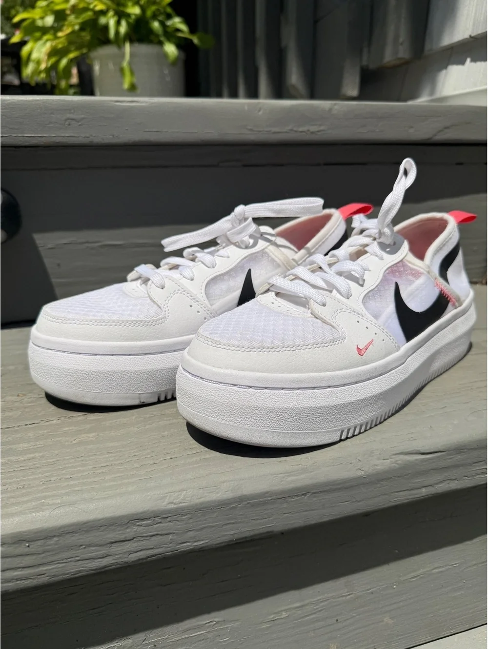 Nike Court Vision Alta Platform Sneakers White Pink Women’s 7.5 CW6536-103